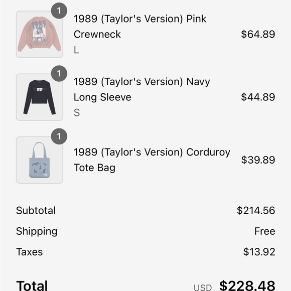 Taylor Swift 1989 TV Crewneck sz large - Picture 4 of 5